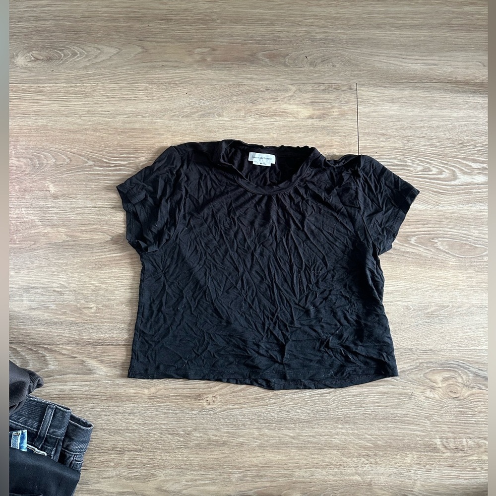 Lovers + Friends Black Cropped Tee